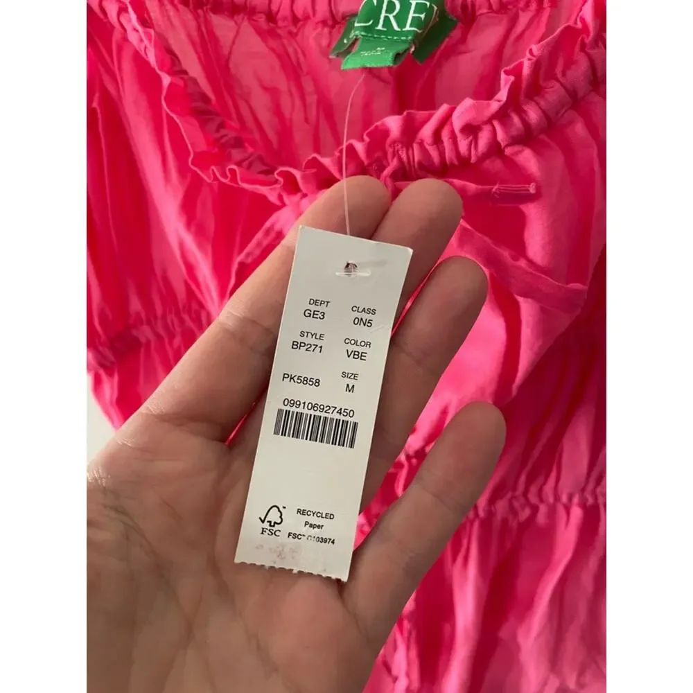NWT New J. Crew Tie-Front Voile Cover-Up Midi Dress Size M